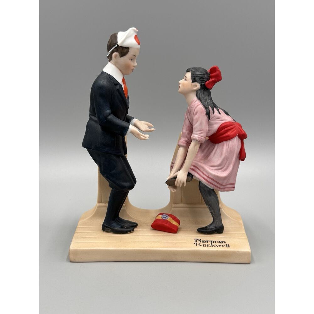 Vintage 1980 Danbury Mint The 12 Norman Rockwell Porcelain Figurines First Dance